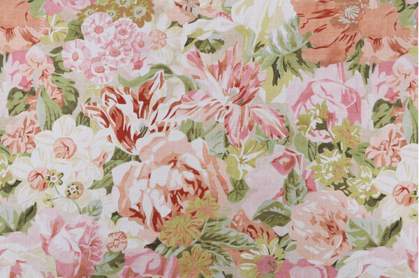 Click for P Kaufmann Blooming Printed Cotton Drapery Fabric in Melon  P Kaufmann Blooming Printed Cotton Drapery Fabric in Melon