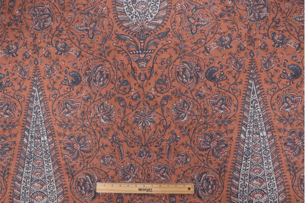 P Kaufmann Ashoka Printed Cotton Blend Drapery Fabric in Terracotta 