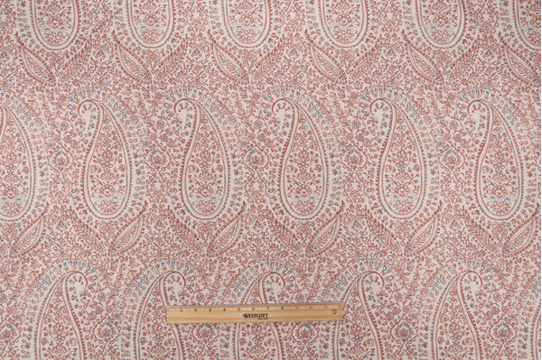 P Kaufmann Zara Paisley Printed Cotton Blend Drapery Fabric in Terracotta 