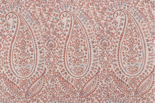 P Kaufmann Zara Paisley Printed Cotton Blend Drapery Fabric in Terracotta 