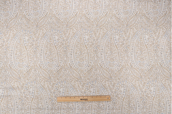P Kaufmann Zara Paisley Printed Cotton Blend Drapery Fabric in Ochre 