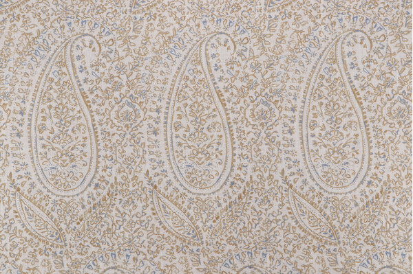 P Kaufmann Zara Paisley Printed Cotton Blend Drapery Fabric in Ochre 
