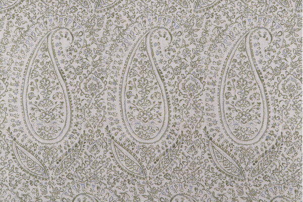 P Kaufmann Zara Paisley Printed Cotton Blend Drapery Fabric in Moss 