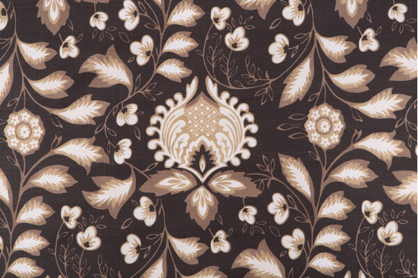 P Kaufmann Jolie Printed Cotton Decorator Fabric in Noir 