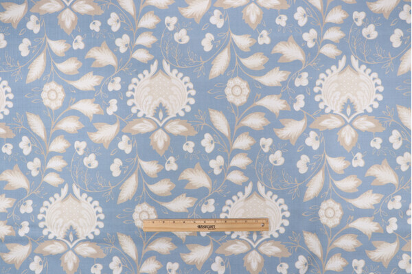 P Kaufmann Jolie Printed Cotton Decorator Fabric in Cornflower 