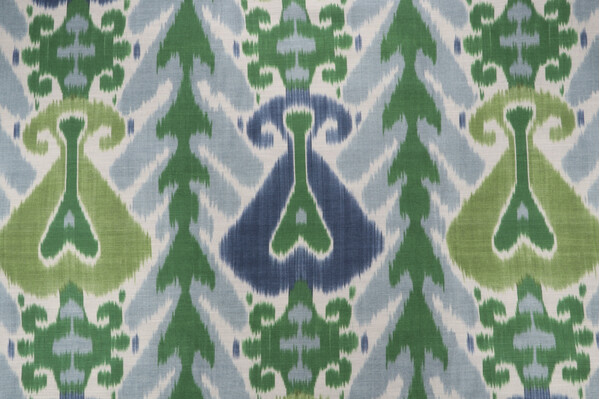 P Kaufmann Bukhara Printed Cotton Drapery Fabric in Peacock 