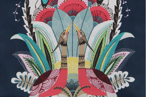 P Kaufmann Talavera Printed Cotton Drapery Fabric in Sapphire 