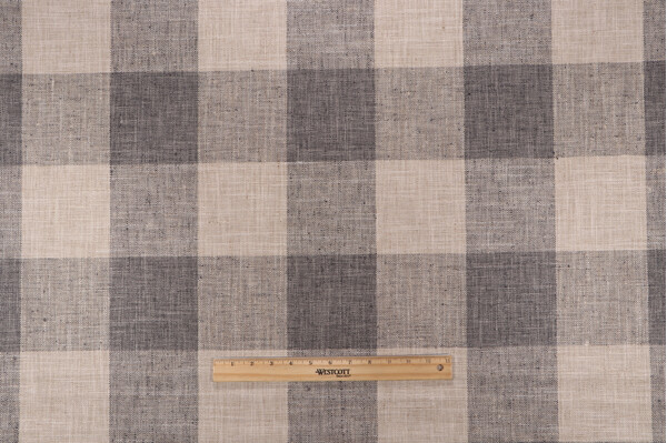 P Kaufmann Check Please Woven Upholstery Fabric in Shale 