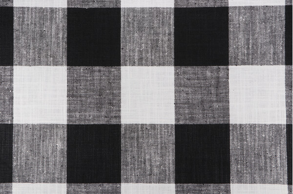 Sample of P Kaufmann Check Please Woven Upholstery Fabric in Tuxedo 