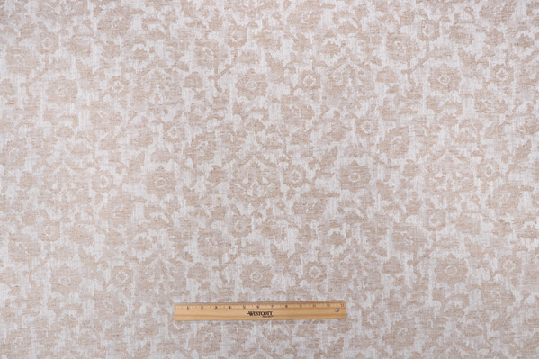 PK Lifestyles Bijar Floral Damask Upholstery Fabric in Linen 
