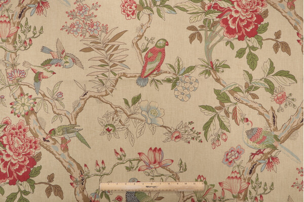 Thibaut Papagayo F96061 Printed Drapery Fabric in Tobacco