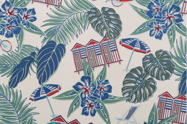 Tommy Bahama Beach Scenes Printed Polyester Outdoor Fabric in Shoreline