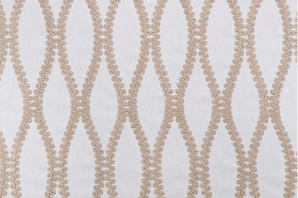 Waverly Blossom Embroidered Drapery Fabric in Twine
