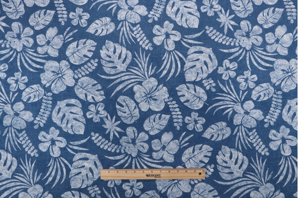 Tommy Bahama Isle Be Back Printed Polyester Outdoor Fabric in Navy