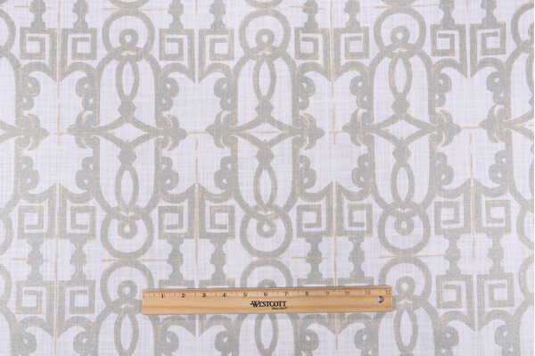 Lacefield Seville Printed Cotton Drapery Fabric in Champagne