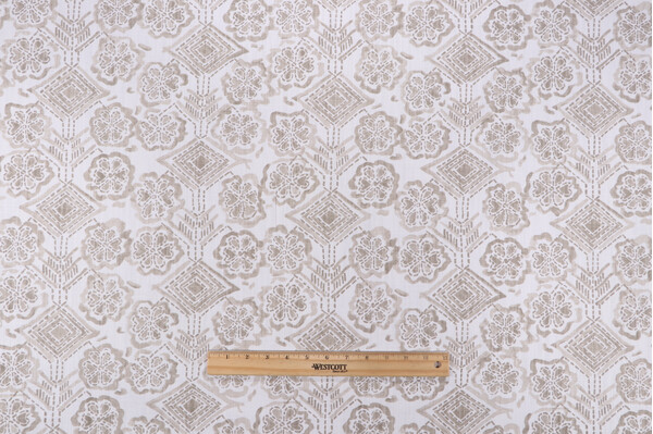 Lacefield Brody Printed Cotton Blend Drapery Fabric in Jute