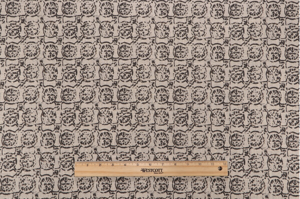Lacefield Castille Printed Linen Blend Drapery Fabric in Smoke
