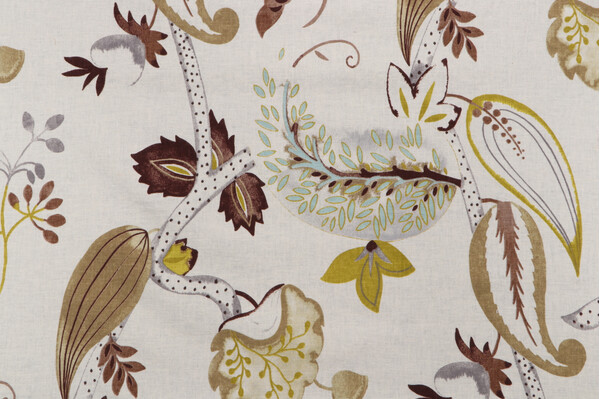Click for 1 Yards Elkin Floral Printed Linen Drapery Fabric in Natural Elkin Floral Printed Linen Drapery Fabric in Natural