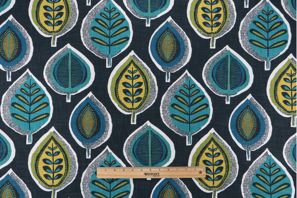 Covington Yoshino Printed Cotton Drapery Fabric in 524-Mediterranean Blue 