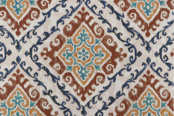 Covington Feabhra Printed Cotton Drapery Fabric in 608-Saddle 