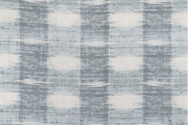 PK Lifestyles Sashika Plaid Printed Linen Blend Drapery Fabric in Lagoon