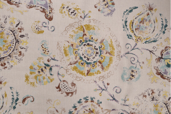 P Kaufmann Junoon Printed Linen Drapery Fabric in Meadow