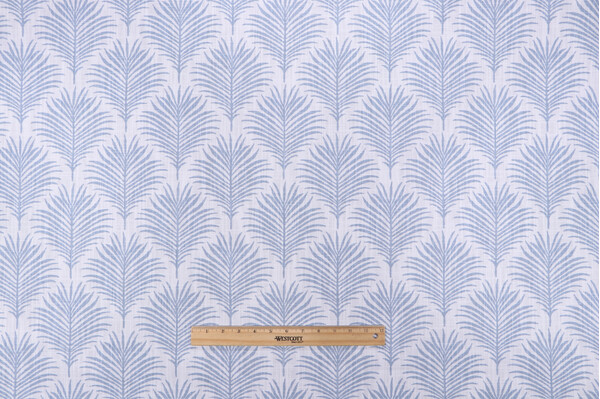 Premier Prints Palmetto - Slub Canvas Printed Cotton Drapery Fabric in Mist
