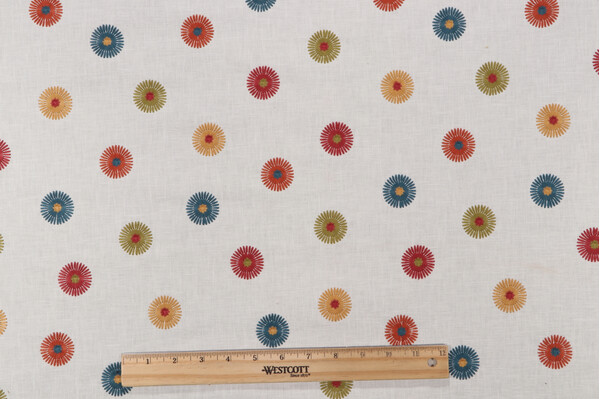 Richloom Kusama Embroidered Drapery Fabric in Carnival 