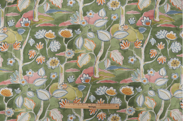 Richloom Freya Printed Cotton Drapery Fabric in Garden 