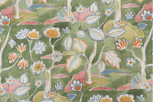 Richloom Freya Printed Cotton Drapery Fabric in Garden 