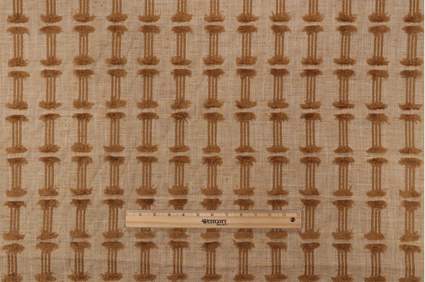 Richloom Rafaella Embroidered Drapery Fabric in Curry 