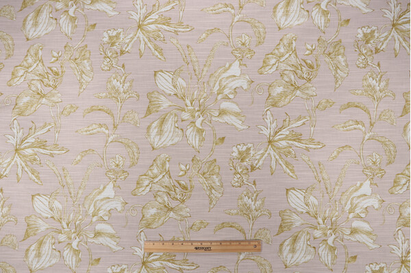 Richloom Olivier Printed Cotton Drapery Fabric in Herbal 