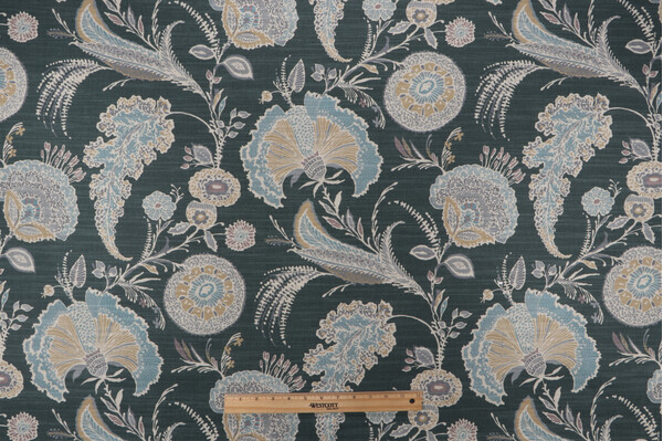Sample of Richloom Malaya Printed Cotton Drapery Fabric in Celestial 