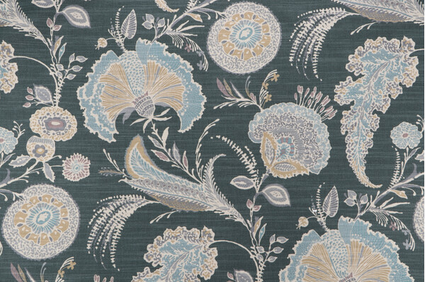 Sample of Richloom Malaya Printed Cotton Drapery Fabric in Celestial 