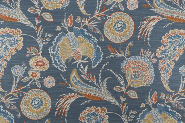 Sample of Richloom Malaya Printed Cotton Drapery Fabric in Classic 