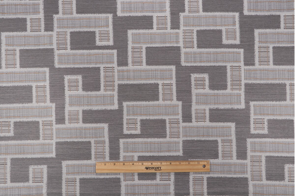 PK Lifestyles Express Track Woven Upholstery Fabric in Charcoal 