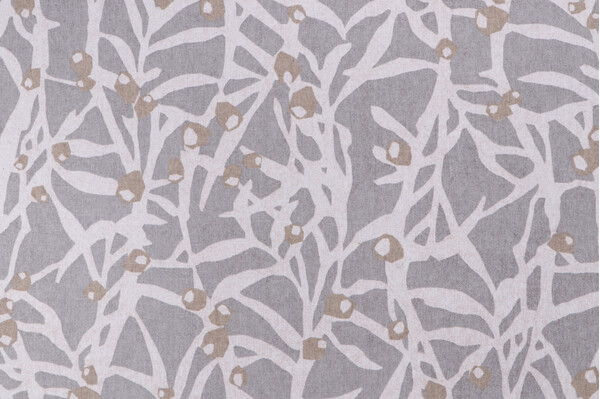 Sample of PK Lifestyles Origami Branch Printed Cotton Drapery Fabric in Platinum 