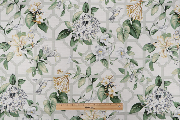 Waverly Trelliage Printed Cotton Drapery Fabric in Garden 