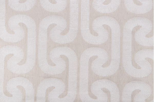 P Kaufmann Whitehaven Chenille Embroidered Decorator Fabric in Sea Salt 
