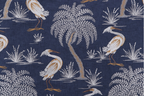 P Kaufmann Waltz Embroidered Decorator Fabric in Twilight 