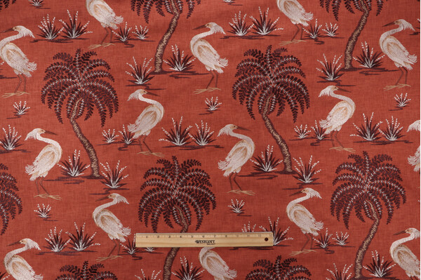 P Kaufmann Waltz Embroidered Decorator Fabric in Clay 