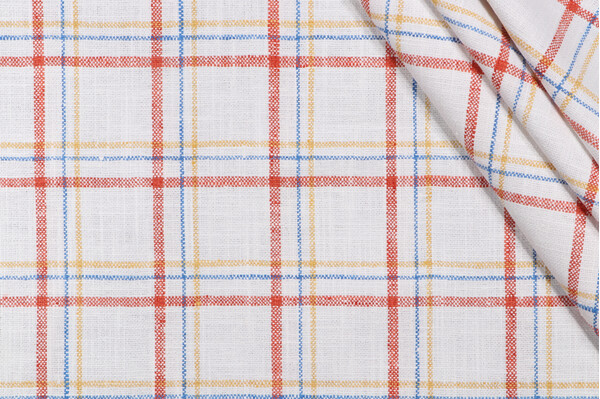 P Kaufmann Inwood Plaid Woven Decorator Fabric in Fiesta 
