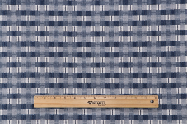 Sample of PK Lifestyles Picnic Plaid Woven Upholstery Fabric in Indigo 