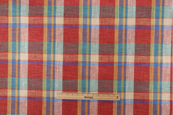 P Kaufmann Glenfield Plaid Woven Upholstery Fabric in Fiesta 