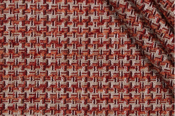 P Kaufmann Royce Woven Chenille Upholstery Fabric in Rhubarb 