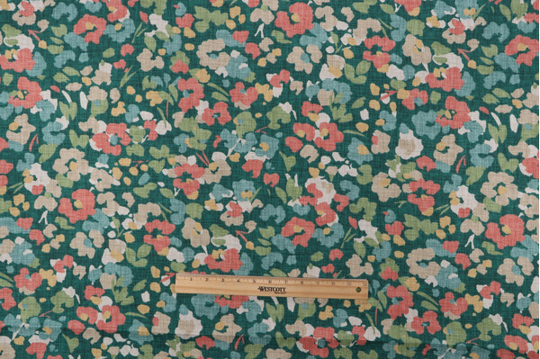 Magnolia Home Bixby Printed Cotton Drapery Fabric in Forest 