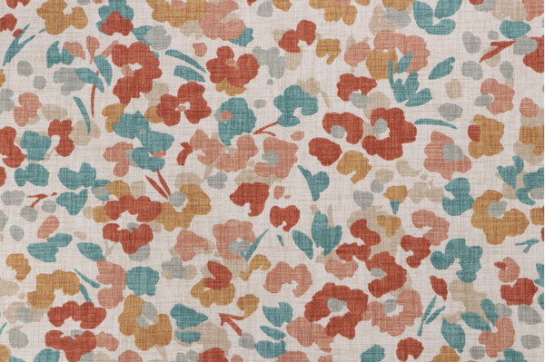 Magnolia Home Bixby Printed Cotton Drapery Fabric in Apricot 