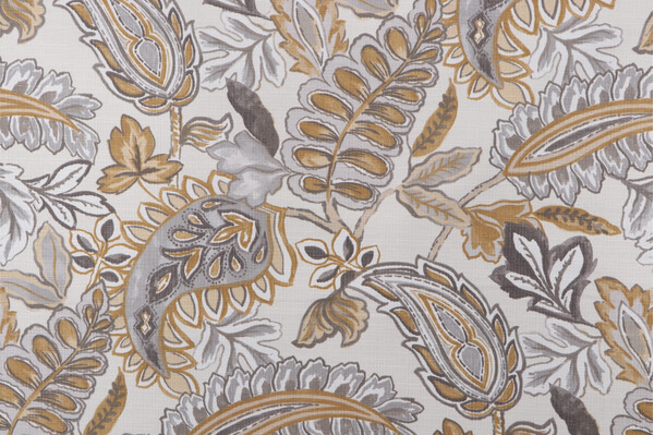 Sample of Magnolia Home Abigail Printed Polyester Outdoor Fabric in Barley 