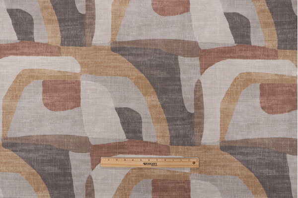 Magnolia Home Bravo Printed Polyester Outdoor Fabric in Caramel 