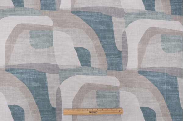 Sample of Magnolia Home Bravo Printed Polyester Outdoor Fabric in Spa 